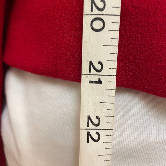 Casual Corner red wool double-breasted jacket, gold buttons, size 10 - Picture 5 of 7